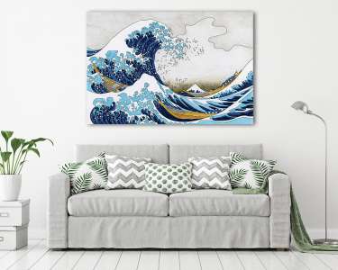 A nagy hullám Kanagavánál átdolgozás  (vászonkép) - vászonkép, falikép otthonra és irodába