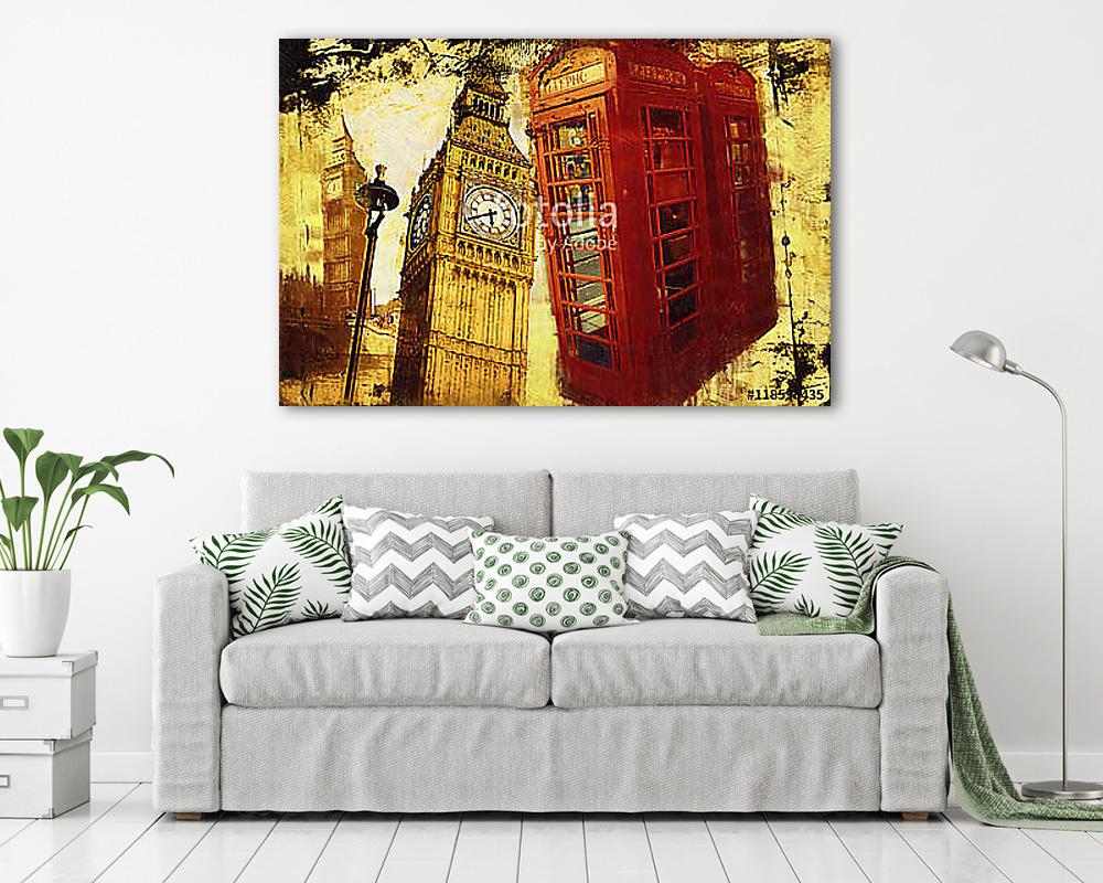 London oil art illustration (vászonkép) - vászonkép, falikép otthonra és irodába