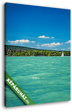 Hullámzó Balaton, vitorlással - vászonkép 3D látványterv Hullámzó Balaton, vitorlással - vászonkép 3D látványterv