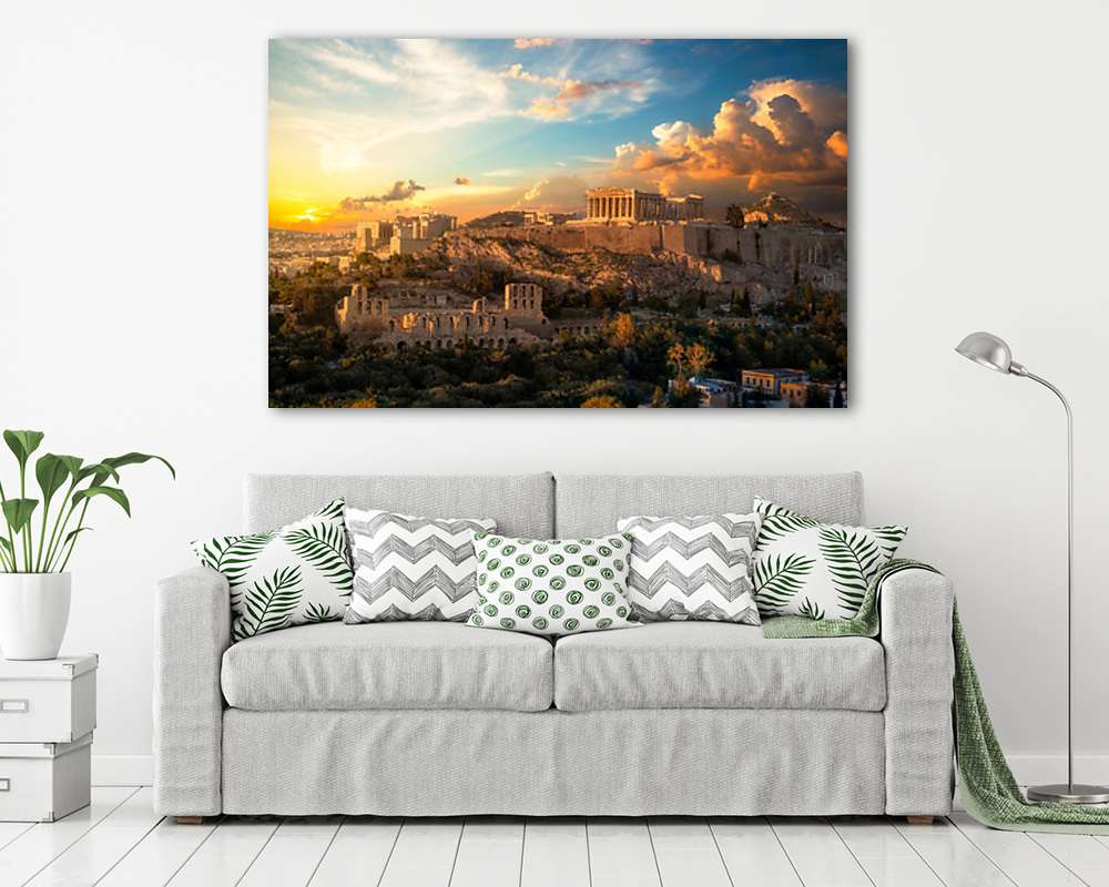 A renoválás alatt álló Akropolisz festői látképe, Athén, Parthenon (fotótapéta) - vászonkép, falikép otthonra és irodába