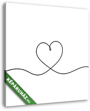 Szív (vonalrajz, line art) - vászonkép 3D látványterv