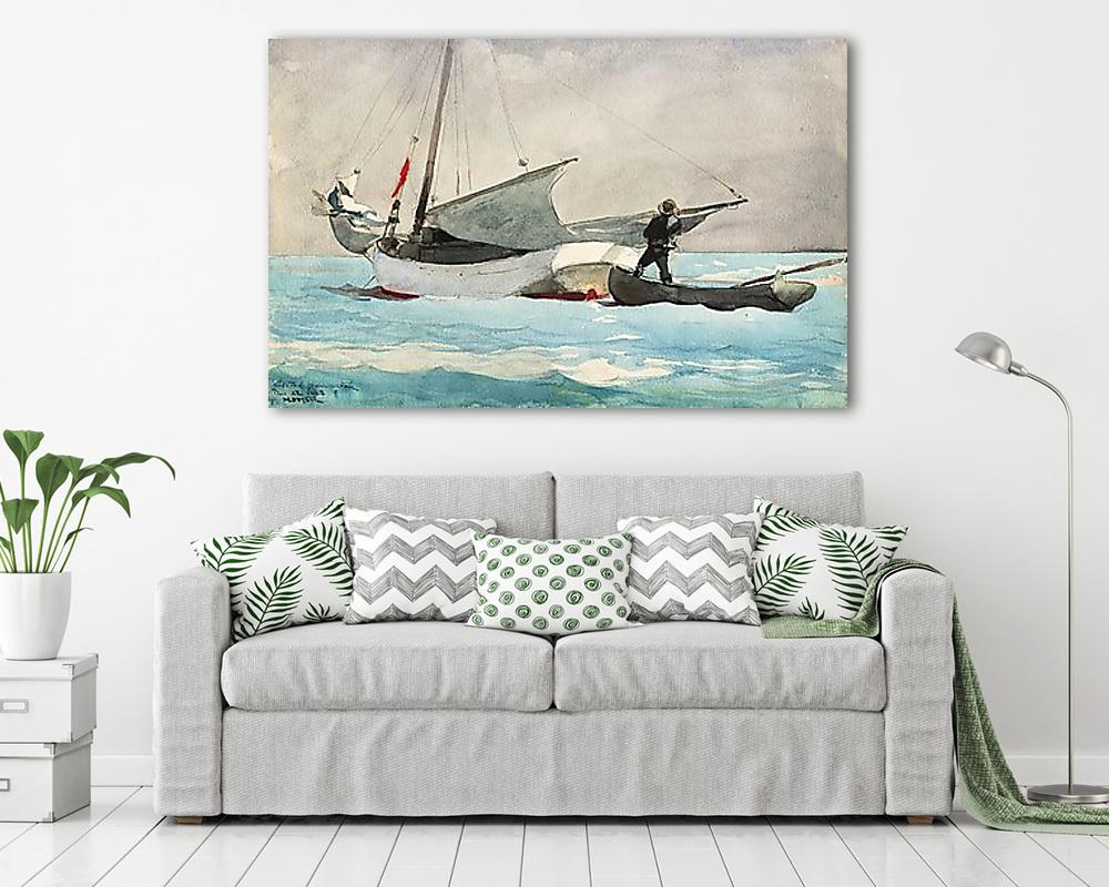 Vitorláshajó rakodása (vászonkép) - vászonkép, falikép otthonra és irodába