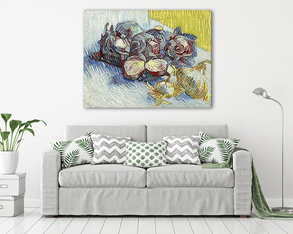 Csendélet vöröskáposztával és hagymával - vászonkép, falikép vásárlás Csendélet vöröskáposztával és hagymával (vászonkép) - vászonkép, falikép otthonra és irodába