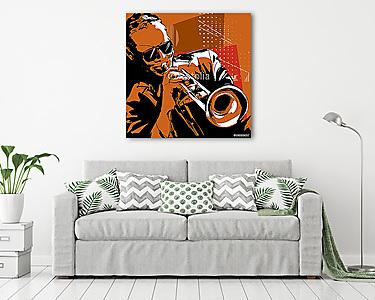 Jazz trombitás játékos (vászonkép) - vászonkép, falikép otthonra és irodába