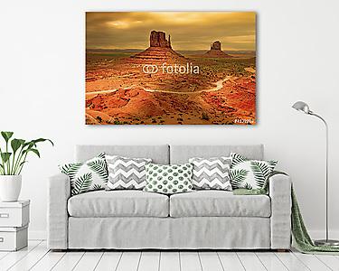Napnyugtak naplementekor a naplementében, Monument Valley (vászonkép) - vászonkép, falikép otthonra és irodába