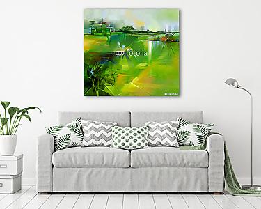 Absztrakt  művészi táj erdő (olajfestmény reprodukció) (vászonkép) - vászonkép, falikép otthonra és irodába