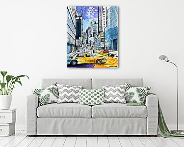 Taxi Manhattanban (vászonkép) - vászonkép, falikép otthonra és irodába
