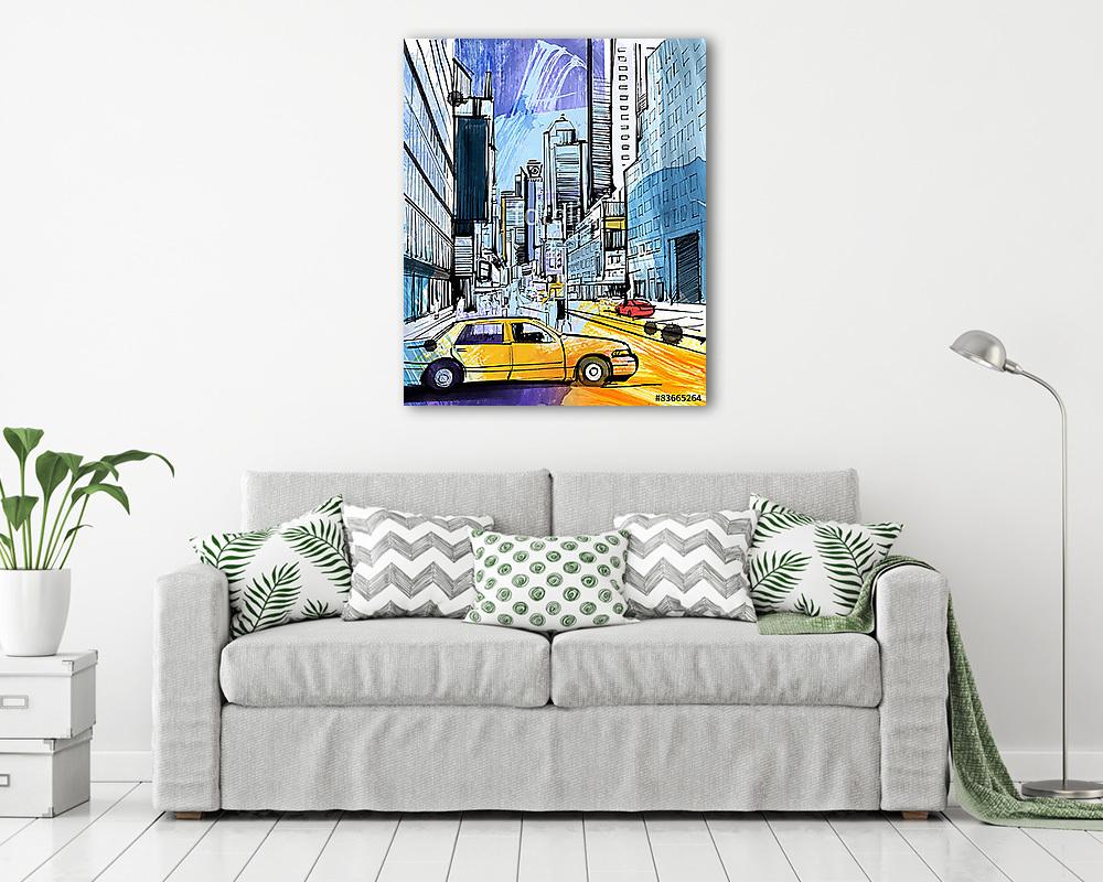 Taxi Manhattanban (fotótapéta) - vászonkép, falikép otthonra és irodába