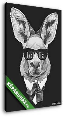 Portrait of Kangaroo in suit. Hand drawn illustration. - vászonkép 3D látványterv