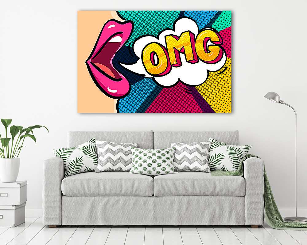 OMG Message in pop art style - vászonkép, falikép vásárlás OMG Message in pop art style (vászonkép) - vászonkép, falikép otthonra és irodába