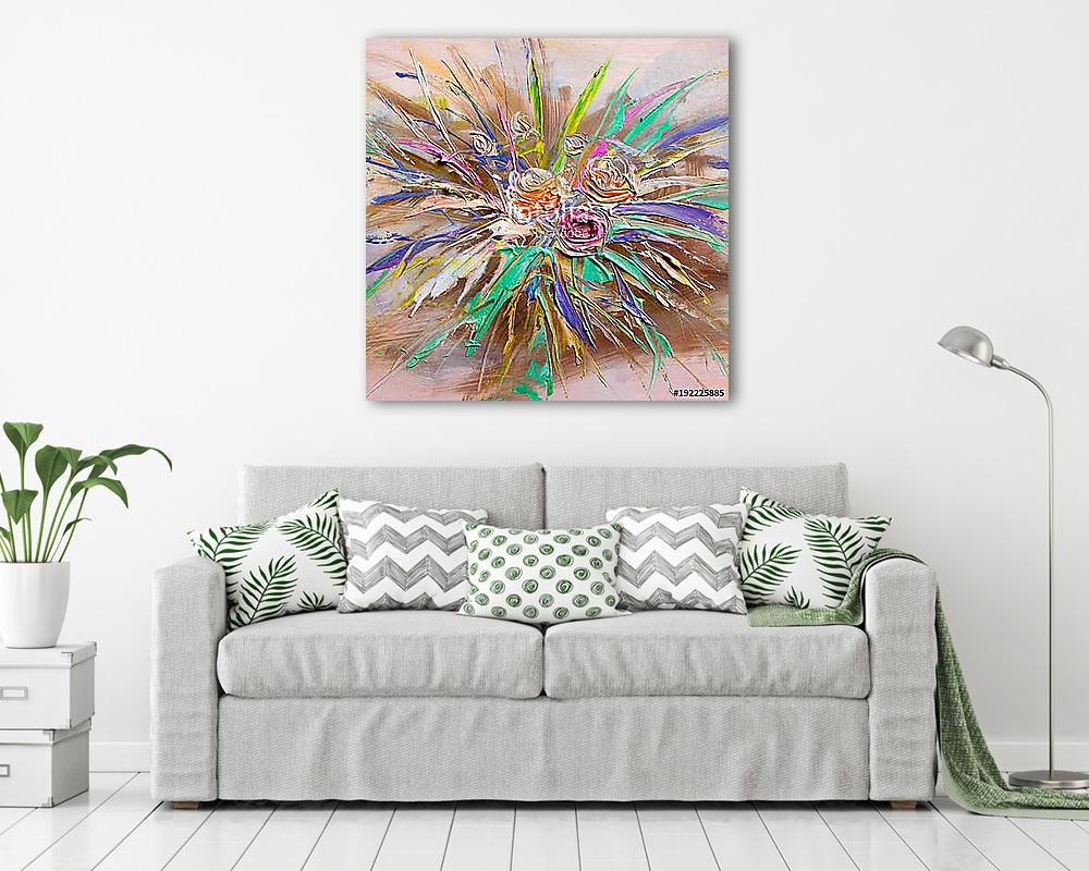 Virágok színes csokorban - vászonkép, falikép vásárlás Virágok színes csokorban (többrészes kép) - vászonkép, falikép otthonra és irodába