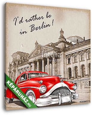 Berlin vintage poster.	 - vászonkép 3D látványterv