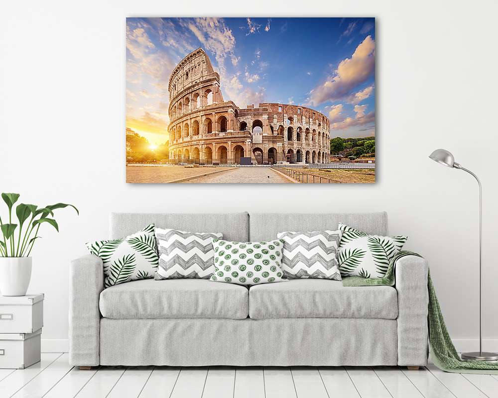 Római kolosszeum naplementében (vászonkép) - vászonkép, falikép otthonra és irodába