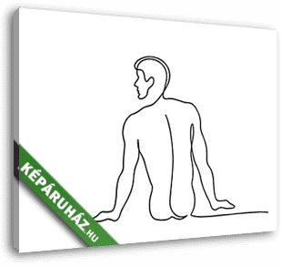 Háttal ülő férfi alak (vonalrajz, line art) - vászonkép 3D látványterv