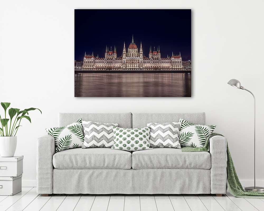 Parlament éjjel, Budapest (vászonkép) - vászonkép, falikép otthonra és irodába