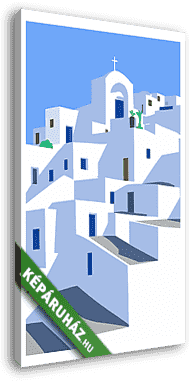 Santorini minimal poszter sorozat 1-1 - vászonkép 3D látványterv