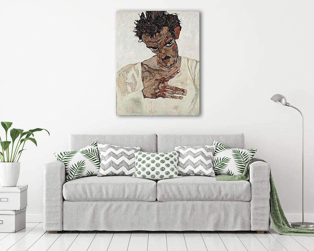 Önarckép lehajtott fejjel - vászonkép, falikép vásárlás Önarckép lehajtott fejjel (többrészes kép) - vászonkép, falikép otthonra és irodába