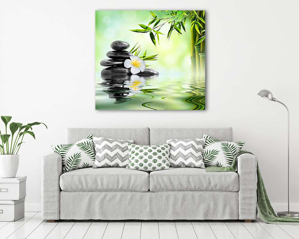 spa masszázs, kertben frangipánnal és bambusz - vászonkép, falikép vásárlás spa masszázs, kertben frangipánnal és bambusz (vászonkép) - vászonkép, falikép otthonra és irodába