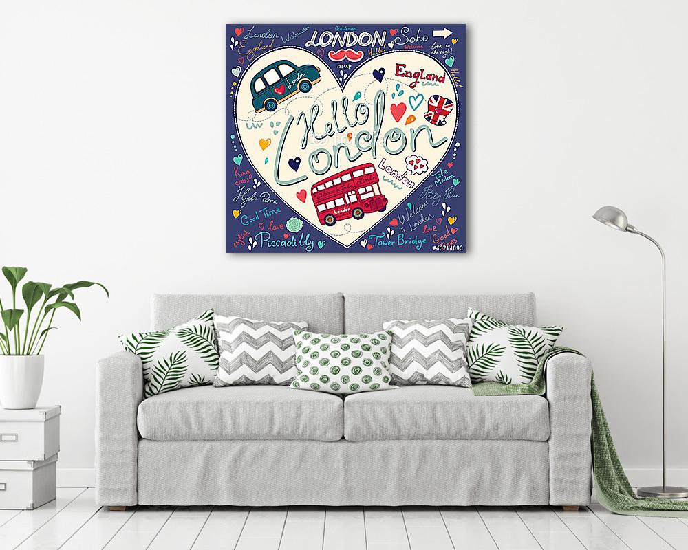 vektoros készlet londoni szimbólumok (vászonkép) - vászonkép, falikép otthonra és irodába