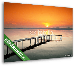 Balatoni naplemente, stéggel - vászonkép 3D látványterv