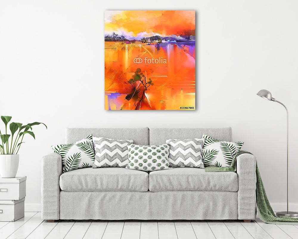 Absztrakt tájkép hegyek (olajfestmény reprodukció) - vászonkép, falikép vásárlás Absztrakt tájkép hegyek (olajfestmény reprodukció) (vászonkép) - vászonkép, falikép otthonra és irodába