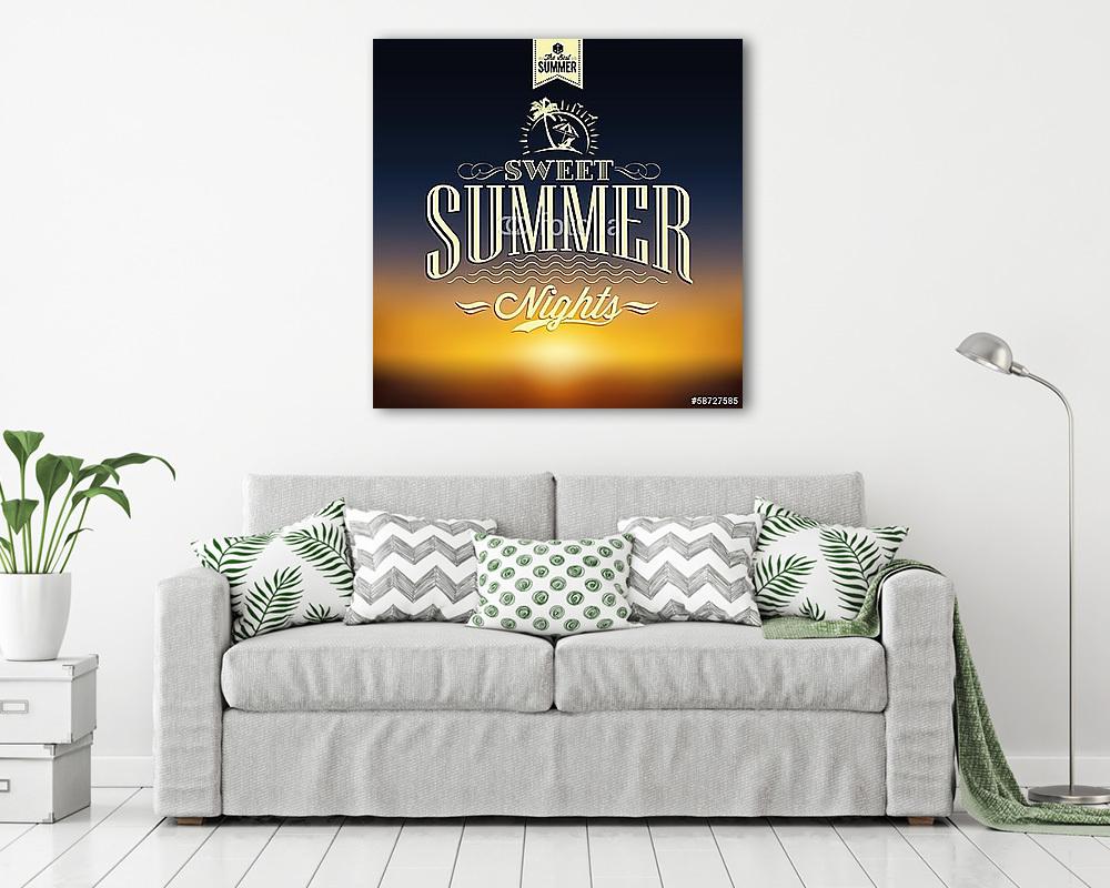 Gyönyörű tengerparti poszter a tipográfia segítségével (keretezett kép) - vászonkép, falikép otthonra és irodába