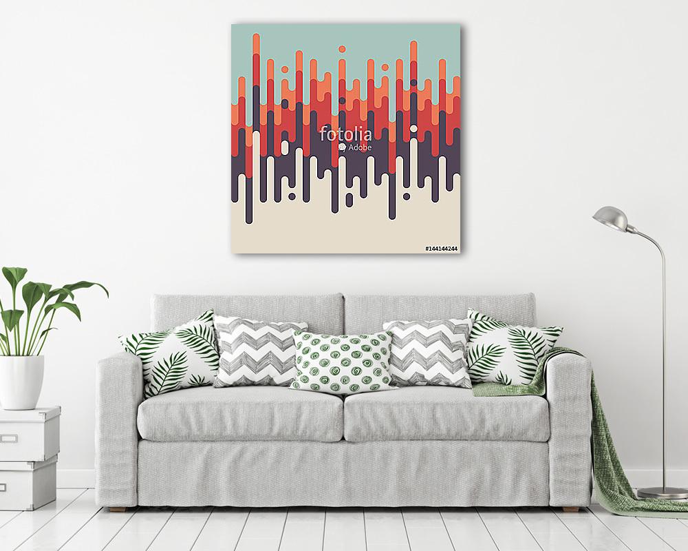 Absztrakt retro vonalak (keretezett kép) - vászonkép, falikép otthonra és irodába