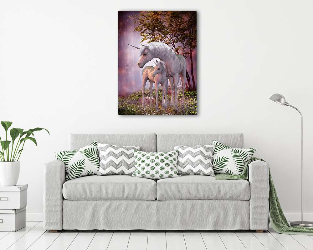 Az egyszarvú és kicsinye - vászonkép, falikép vásárlás Az egyszarvú és kicsinye (vászonkép) - vászonkép, falikép otthonra és irodába