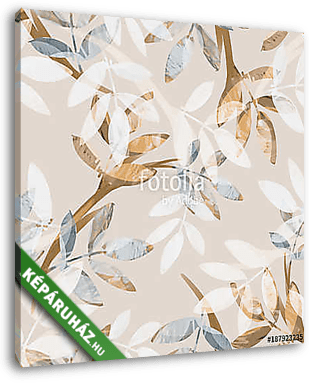 Leaves Seamless Pattern. Hand Drawn  Background. - vászonkép 3D látványterv