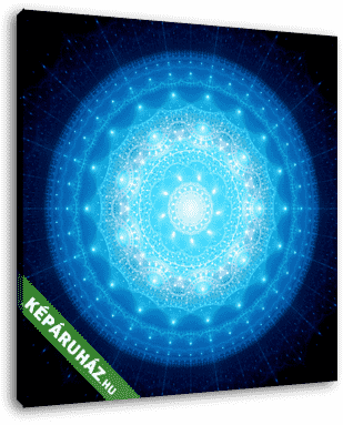 Blue glowing mandala in space - vászonkép 3D látványterv