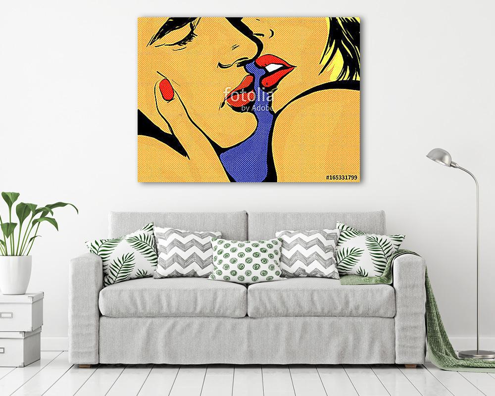 pop art couple amour, baiser,sensualité,gros plan - vászonkép, falikép vásárlás pop art couple amour, baiser,sensualité,gros plan (vászonkép) - vászonkép, falikép otthonra és irodába