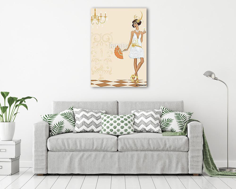 Nő a húszas évek stílusában - vászonkép, falikép vásárlás Nő a húszas évek stílusában (vászonkép) - vászonkép, falikép otthonra és irodába