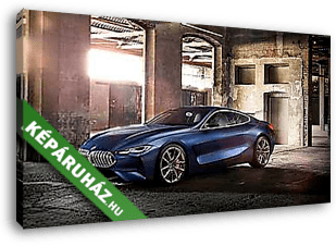 BMW 8 Gran Coupe - blue in garage - vászonkép 3D látványterv
