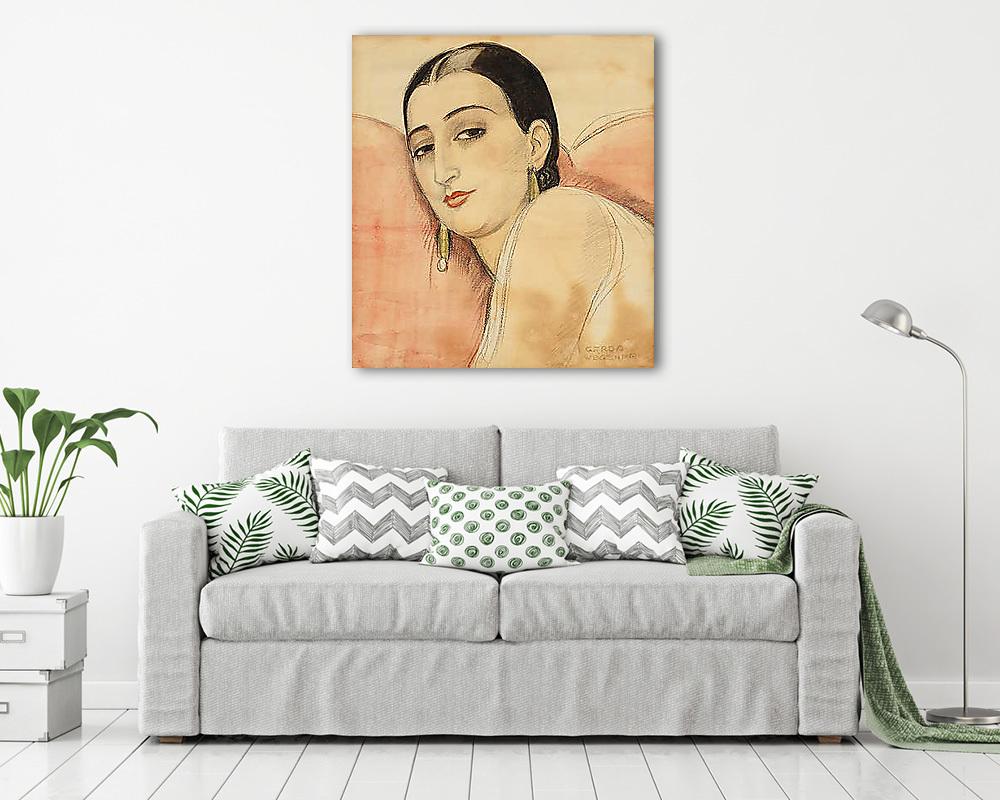 Spanyol hölgy portréja (keretezett kép) - vászonkép, falikép otthonra és irodába