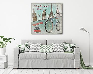 Bicycle tour poster. (vászonkép) - vászonkép, falikép otthonra és irodába