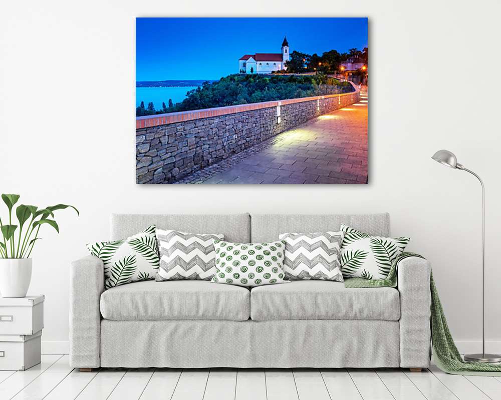 Tihany esti fényekben (vászonkép) - vászonkép, falikép otthonra és irodába