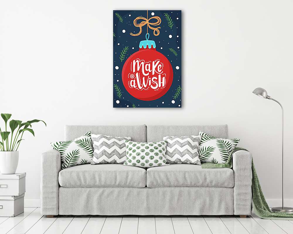 Vidám karácsonyi grafika 2. (karácsonyfa dísz, gömb) (többrészes kép) - vászonkép, falikép otthonra és irodába