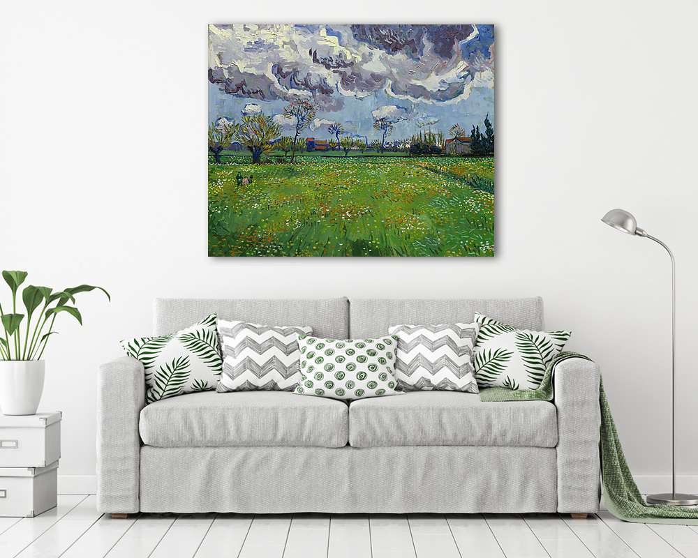 Rét virágokkal a viharos ég alatt - vászonkép, falikép vásárlás Rét virágokkal a viharos ég alatt (vászonkép) - vászonkép, falikép otthonra és irodába