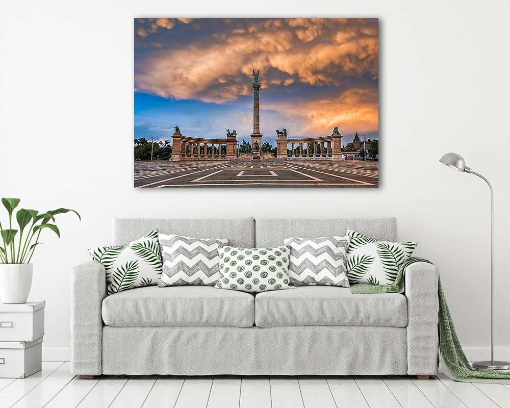 Hősök-tere, hajnali fényben (fotótapéta) - vászonkép, falikép otthonra és irodába