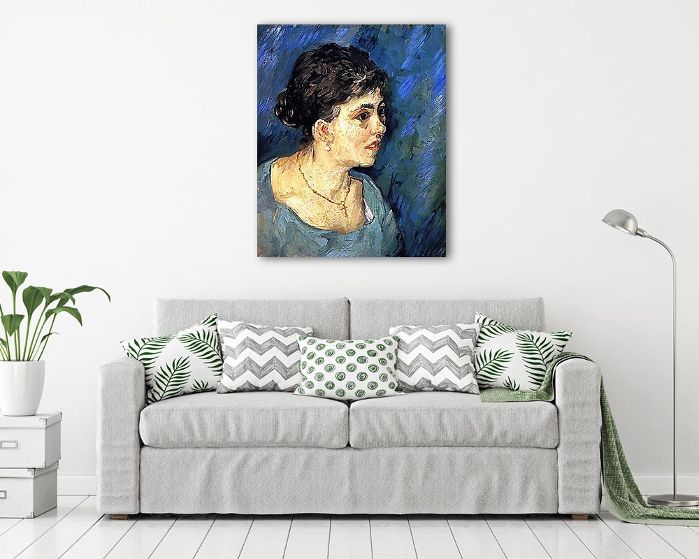 Nő kékben, portré - vászonkép, falikép vásárlás Nő kékben, portré (többrészes kép) - vászonkép, falikép otthonra és irodába