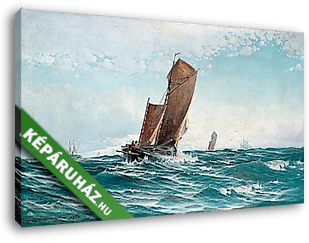 Halászhajó a hullámokban (1890) - vászonkép 3D látványterv