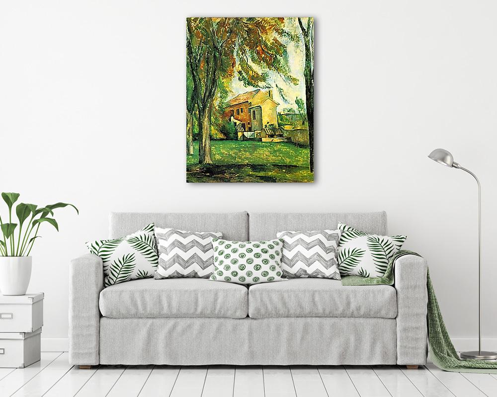 Tavacska a Jas de Bouffanban, télen (keretezett kép) - vászonkép, falikép otthonra és irodába