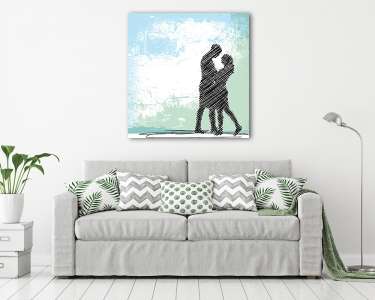 Vázlat a táncos pár. Vektoros illusztráció (vászonkép) - vászonkép, falikép otthonra és irodába