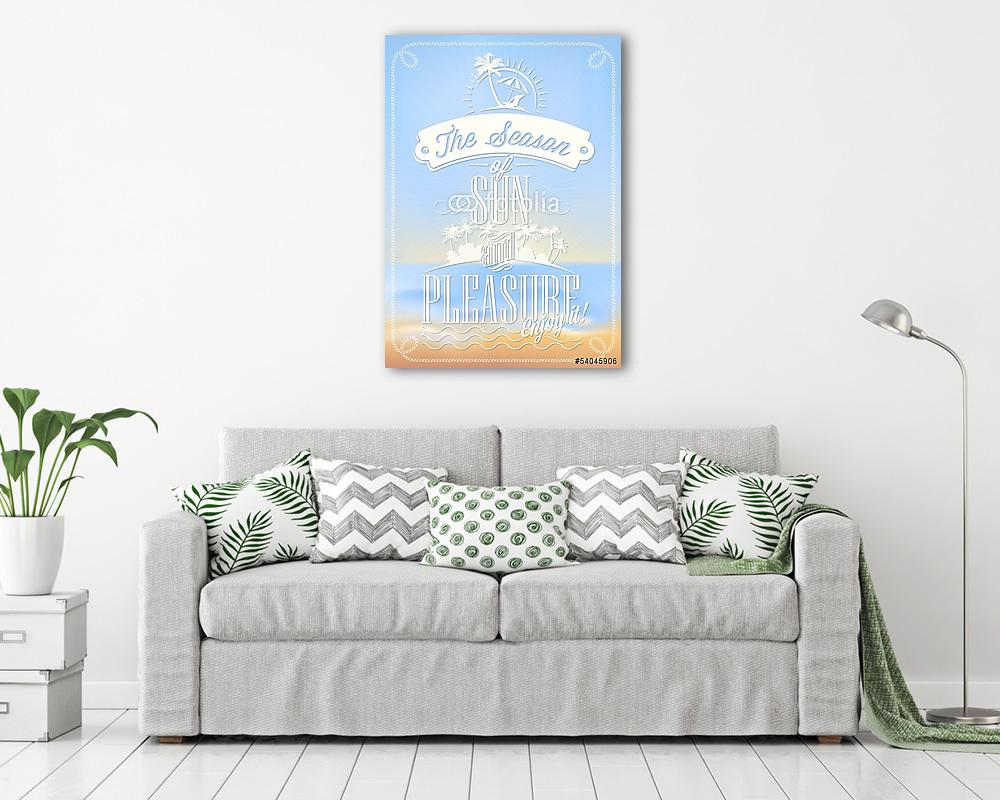 Tengerparton poszter tipográfusával - vászonkép, falikép vásárlás Tengerparton poszter tipográfusával (vászonkép) - vászonkép, falikép otthonra és irodába