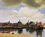 Alfons Mucha: Delft látképe (id: 1000) falikép keretezve