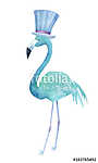 Flamingó kalapban. (akvarell reprodukció) vászonkép, poszter vagy falikép