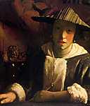 Jan Vermeer: Nő furulyával (id: 1001) vászonkép