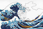 A nagy hullám Kanagavánál átdolgozás vászonkép, poszter vagy falikép