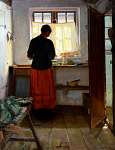 Anna Ancher: Nő a konyhában (id: 21801) falikép keretezve