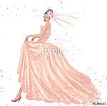 Fiatal lány pink ruhában vászonkép, poszter vagy falikép